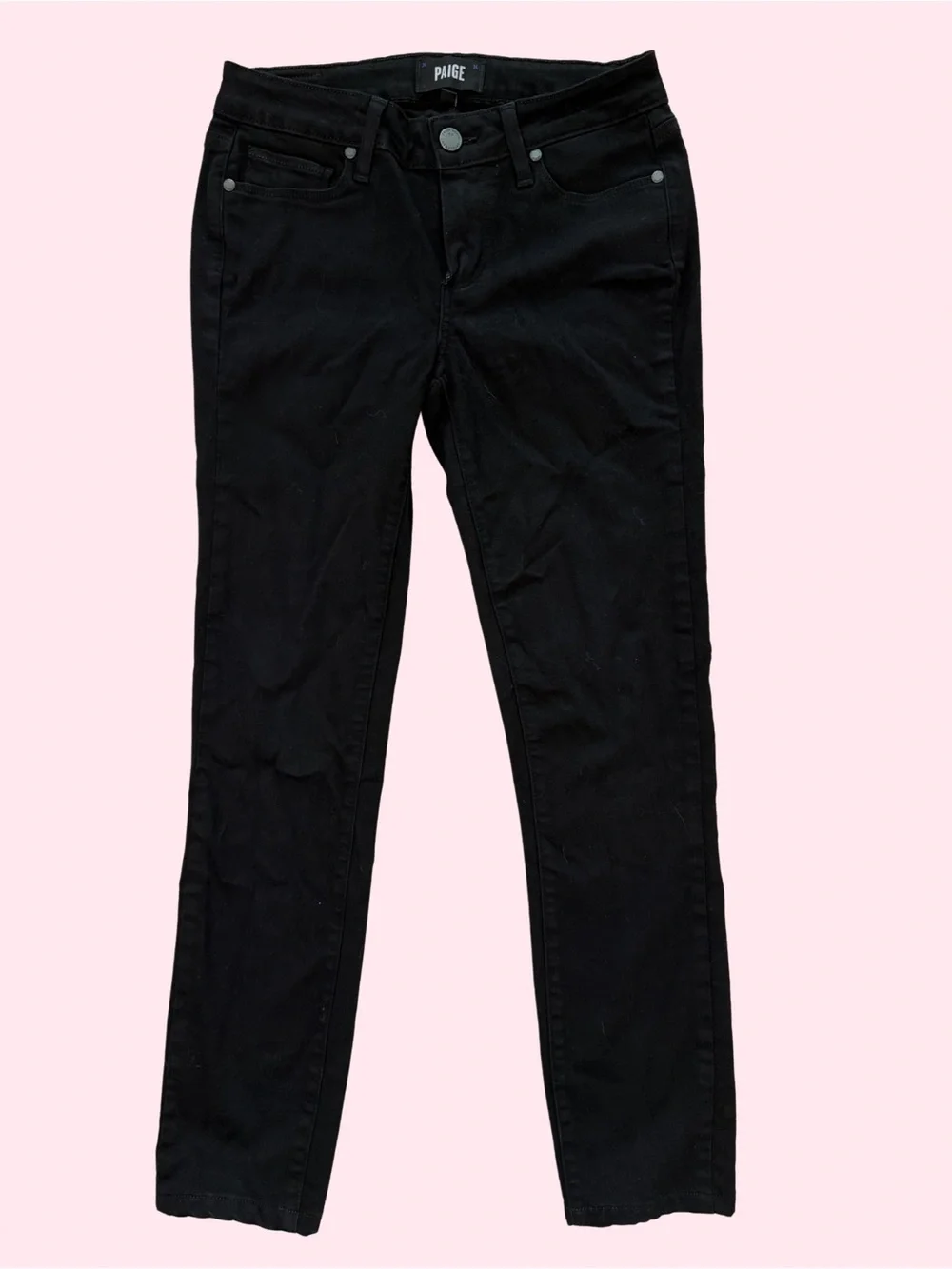 PAIGE Black High-Rise Straight Jeans